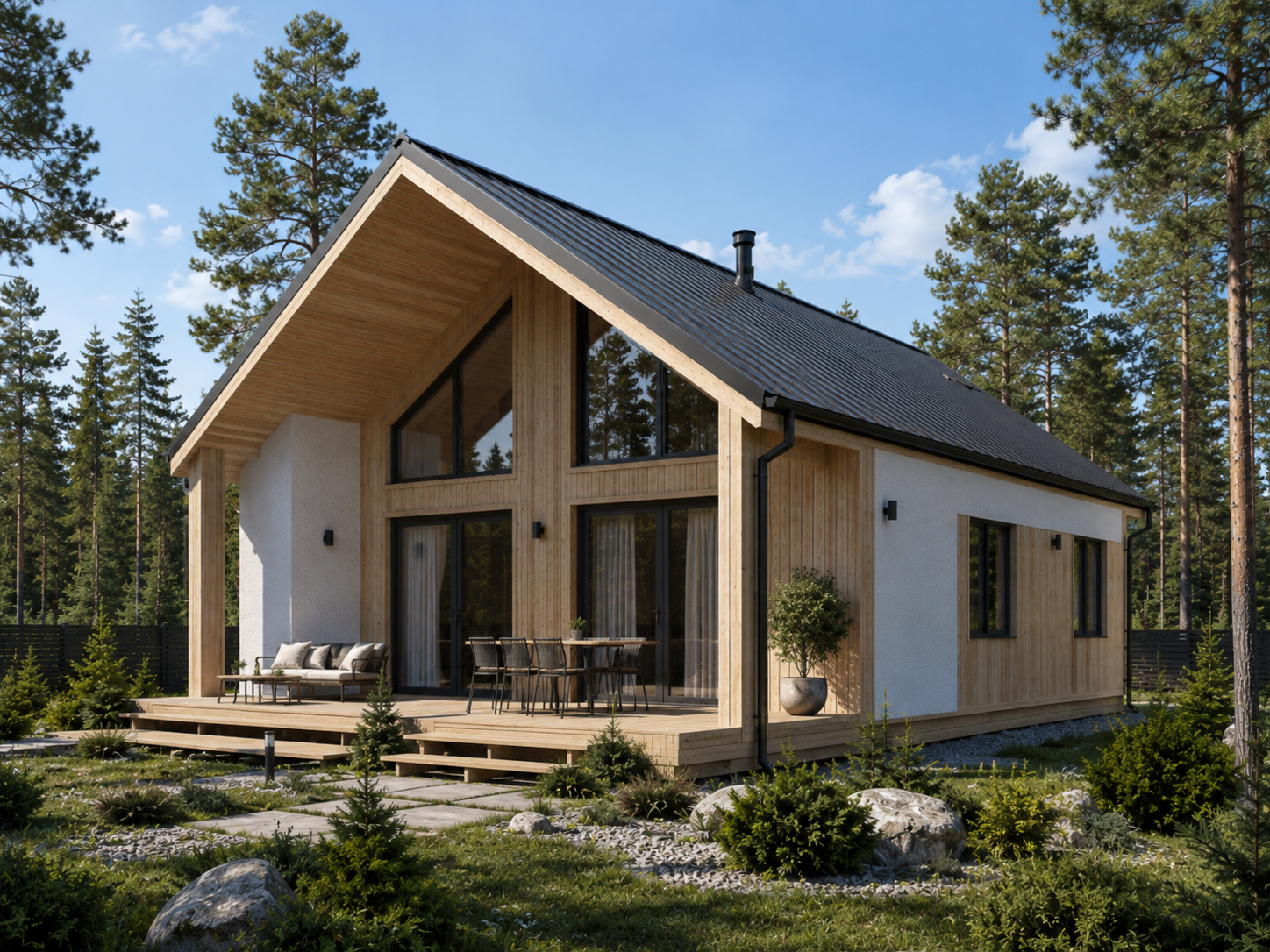 Дом «Сканди» 92 м², ракурс 3